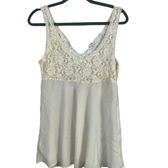 Vintage Deligates Floral Babydoll Top M Ivory Lace Coquette Fairy Boho Regency - Picture 7 of 10